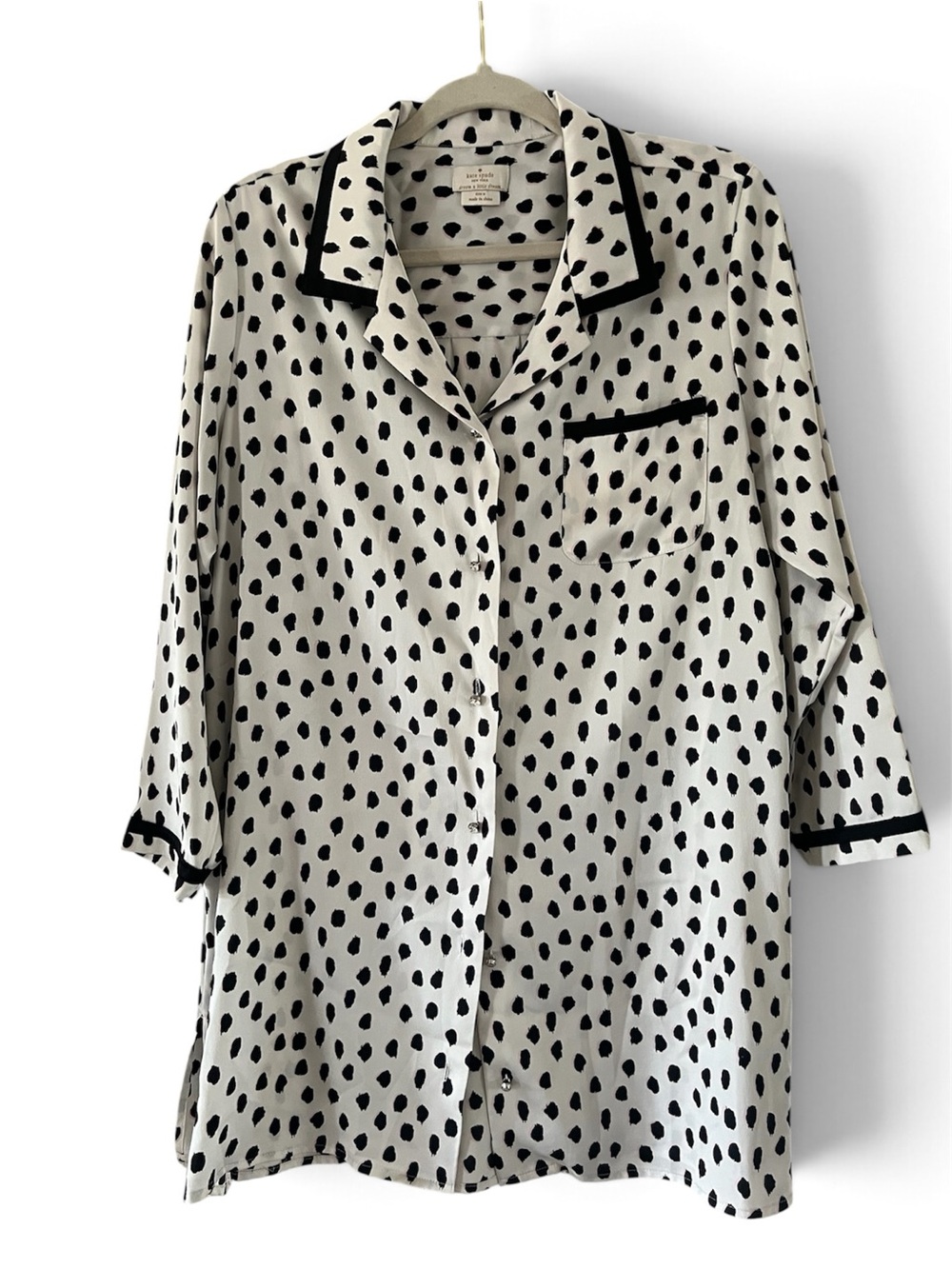 kate spade Black and White Spotted Button Sleep Shirt